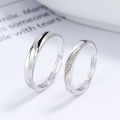925 sterling silver couple rings for men and women a pair of simple ins style opening adjustable couple rings for Valentine's Day gifts.
