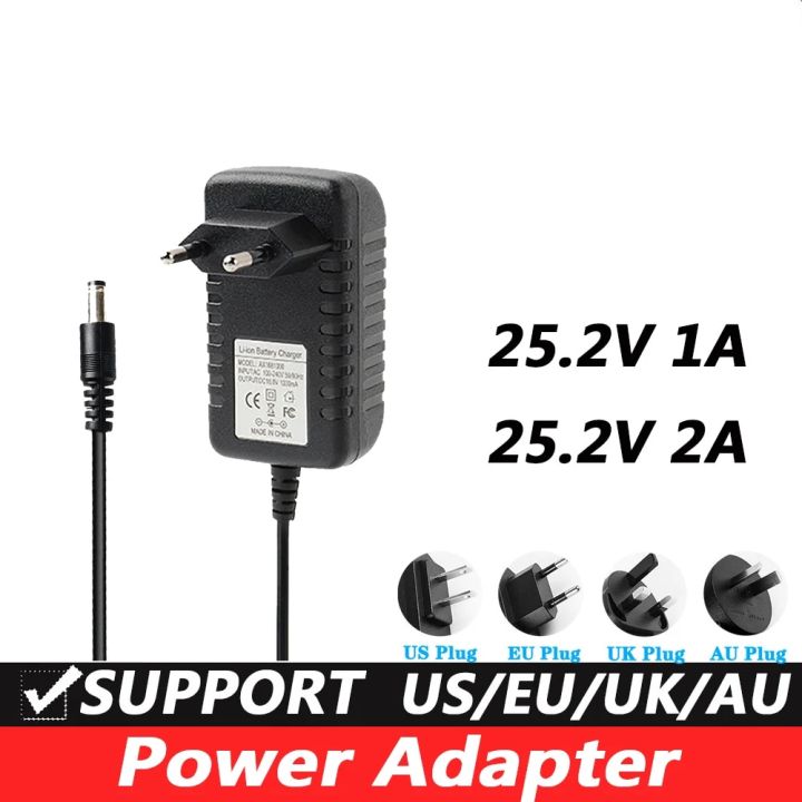 25.2V 1A 5.5*2.1MM Universal AC DC Power Supply Wall Charger For lithium battery pack EU/AU/US/UK Plug