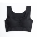 Enrich your life 1pcs Women's Sports Seamless Yoga Sports Bra Crop Top Stretch Bras Comfort Padded Slim Fit Summer Sleeveless Tank Top Plus Size Fashion Crop Tops Sports Bra -- Black/ White/ Beige.