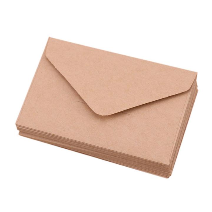 20PCS Classical Kraft Blank Mini Paper Window Envelopes Wedding Invitation Envelope Gift Envelope(Brown)