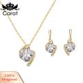 Carat Women Square Rhinestone Pendant Necklace Ear Stud Earrings Party Jewelry Set. 