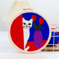 Punch Needle Starter Kit Animal Cat Floral Rug Hooking Beginner Set Adjustable Embroidery Pen Hoop for Kids Adults Craft Gift Vnce Lncei. 