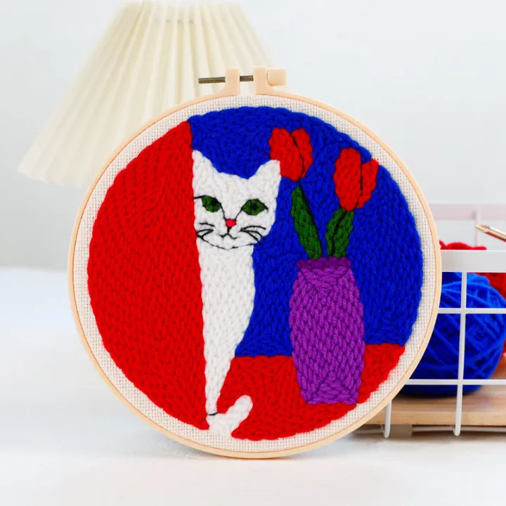 Punch%20Needle%20Starter%20Kit%20Animal%20Cat%20Floral%20Rug%20Hooking%20Beginner%20Set%20Adjustable%20Embroidery%20Pen%20Hoop%20for%20Kids%20Adults%20Craft%20Gift%20Vnce%20Lncei%20-%20Image%207