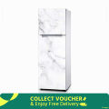 Fridge Wallpaper Vinyl Natural White Marble and 3D Background , Warp, Skin Sticker (200 x 60cm). 