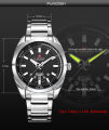 NAVIFORCE NF9038 - Silver Stainless Steel Analog Watch for Men - Silver & Black. 