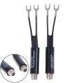 2Pcs UHF/VHF/FM/TV F cable 75-300 Ohm balun antenna matching transformer adapter.