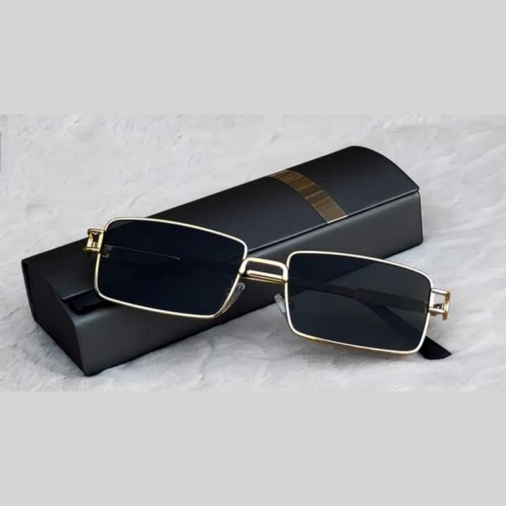 Fashion Small Box Metal Frame RectangleSunglasses Glasses The New