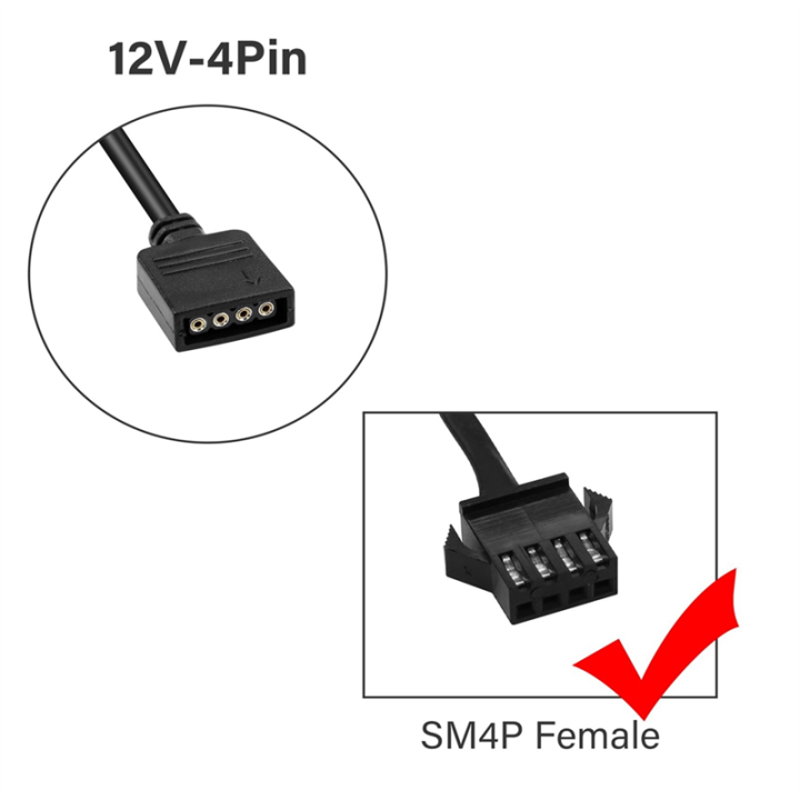 【In-Demand Item】 4Pcs RGB Extension Cable 12V 4 Pin to 4Pin Female ARGB Connector Adapter Cable for Computer Fan Motherboard LED Strip
