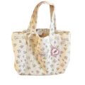 【Free shipping】 Fashion Canvas Printed Tote Bag Large Capacity Sweet Handbag with Lace Storage Handbags. 