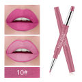 MISS ROSE 1Pc 2 In 1 Double-Headed Matte Lipstick Lip Liner Pencil Waterproof Long Lasting 30 Colors Matte Lip Tube Makeup TSLM2 KKhao. 