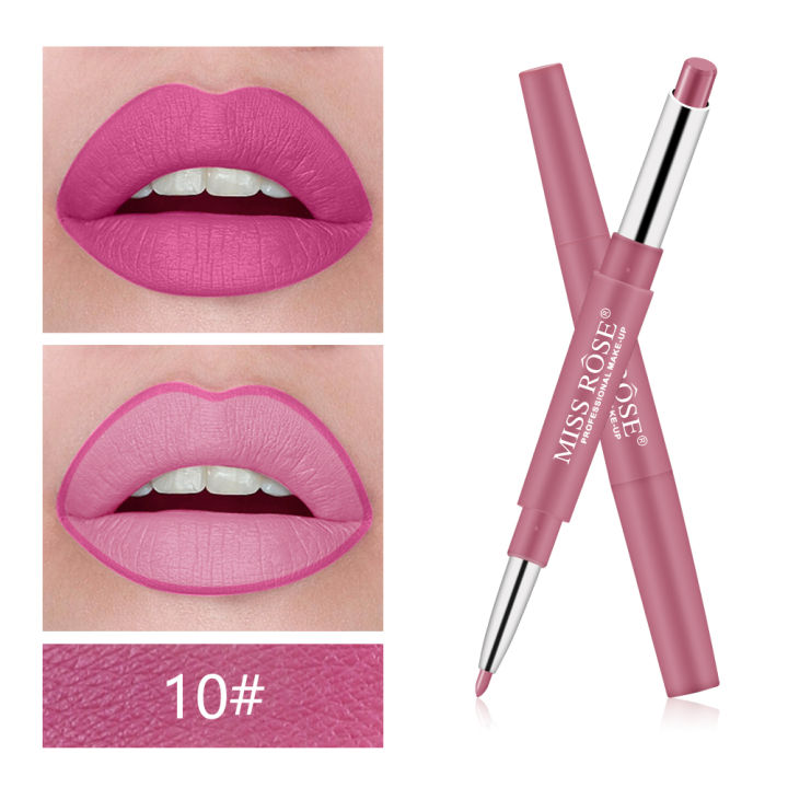 MISS%20ROSE%201Pc%202%20In%201%20Double-Headed%20Matte%20Lipstick%20Lip%20Liner%20Pencil%20Waterproof%20Long%20Lasting%2030%20Colors%20Matte%20Lip%20Tube%20Makeup%20TSLM2%20KKhao%20-%20Image%202