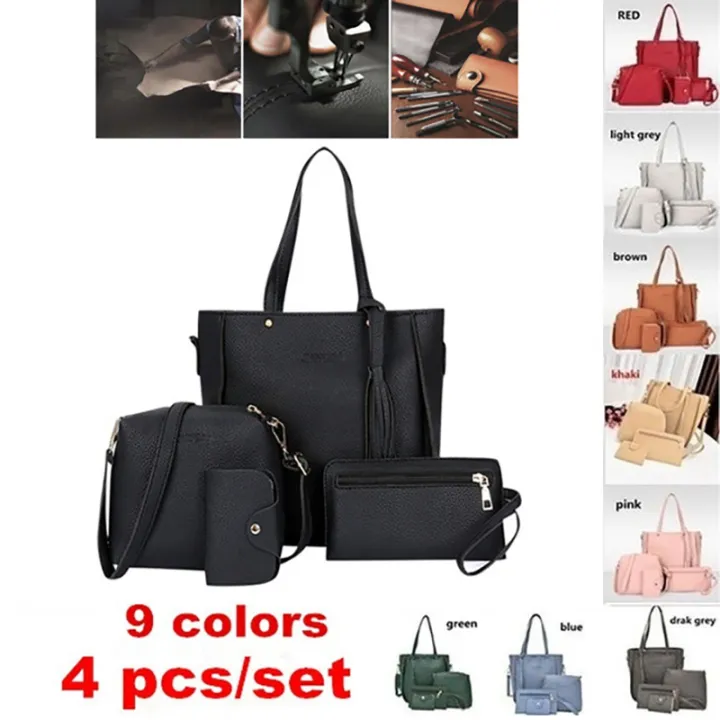 9%20Colors%20Ladies%20Leather%20Bag%20Set%204pcs%20Shoulder%20Bag%20Handbag%20Messenger%20Bag%20Set%20Mzea%20-%20Image%203