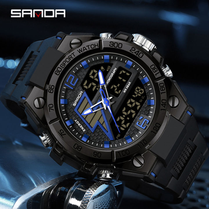 SANDA%206137%202024%20Top%20Brand%20Men's%20Watches%205ATM%20Waterproof%20Sport%20Military%20Wristwatch%20Quartz%20Watch%20for%20Men%20Clock%20Relogio%20Masculino%20-%20Image%205