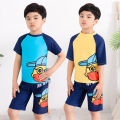 Manufacturers boys' wetsuit split swimsuit boys' short-sleeved shorts for children baby sunscreen quick-drying swimsuit. 