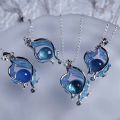 Yuanshen Furina Necklace Women Focalors Character Image Necklaces Woman Design Blue Pendant Sweet Accesorios Cosplay Jewelry. 
