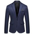 Autumn Men Blazer Coats Vintage Button Black White Casual Men Blazer Business Wedding Party Coat Suit Tops Outwear. 
