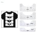 5Pc T Shirt Alignment Tool - Centering Tool Vinyl T Shirt Ruler Guide Design.