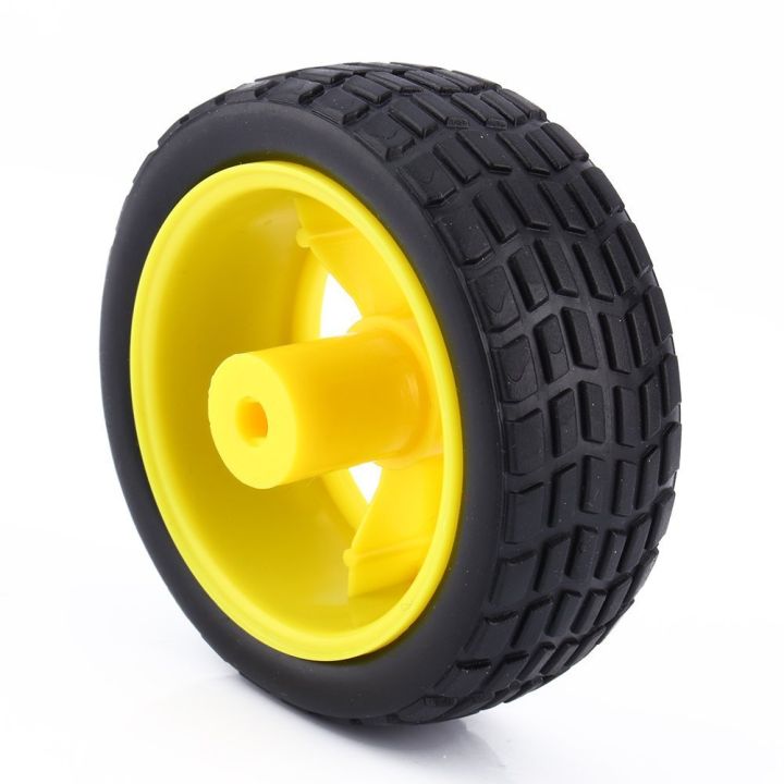 Upscale Living - 65mm Robotics Wheels D65mm Robotic Rubber Tier Wheel 65x25mm 6mm Shaft Hole For Smart Robot Car DC 3V 6V TT
