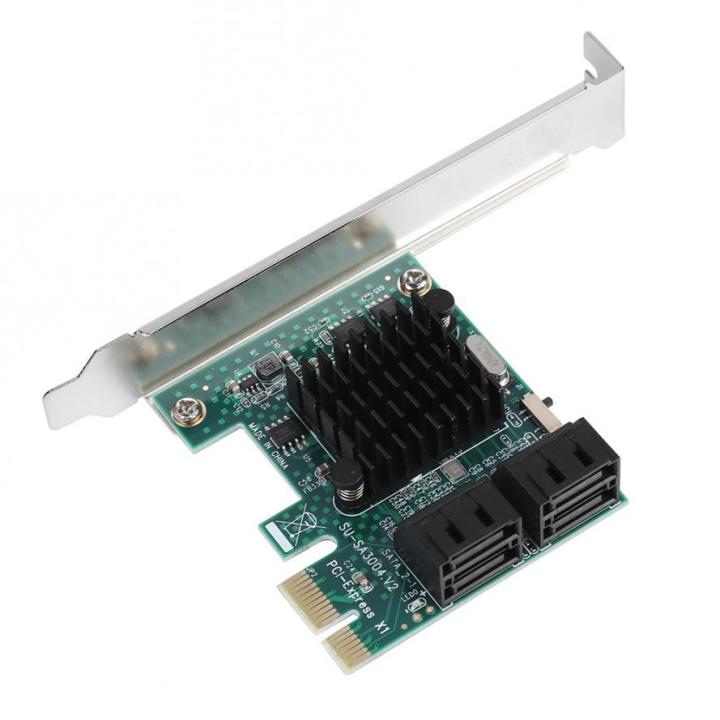 4-Port SATA 3.0 PCIe Expansion Card - 6Gbps Controller With 4 Cables & Low Profile Bracket