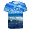 New Seaside Scenery T-Shirts Sea Beach Sky Nature 3D Print Streetwear Men Women Fashion Oversized T Shirt Kids Tees Tops Clothes. 
