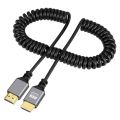 hdmi 2.0 4k@60hz HD Cable Computer TV Transmission Data Aluminium Shell Spring Retractable Stretch Extension Cable. 