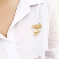 Korean Matte Elk Brooch for Men Retro Artistic Fashion Collar Pin. 