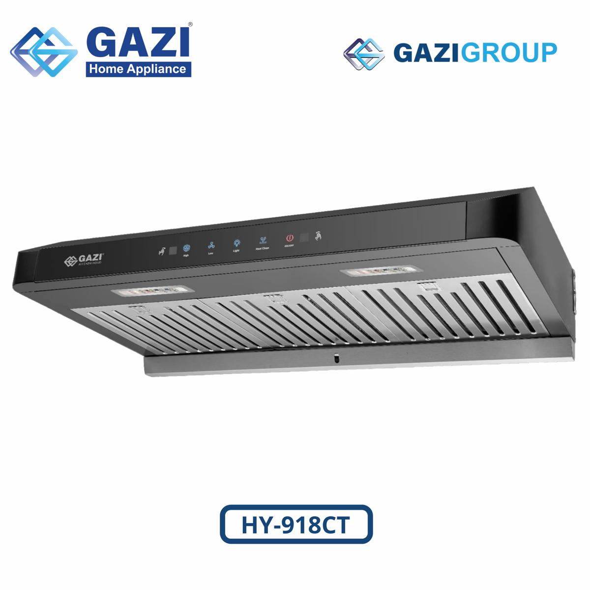 HY-918CT Gazi Smiss 35.5 Inch Kitchen Hood with Hand Motion Sensor and LED Touch Display