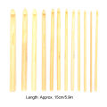 12x Crochet Hooks Bamboo Craft Knitting Needles For Crocheting Shawl ZR. 