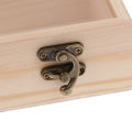 Wooden Storage Box Plain Wood With Lid Multifunction Square Hinged Craft Boxes ANLAN. 