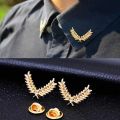 1 Pair suit shirt collar wheat collar pin brooch. 
