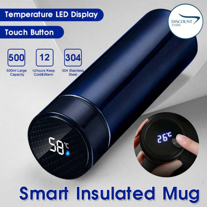 Vacuum Flask 500ML Screen Display Thermos Stainless Steel Water Bottle.