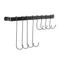 BRADOO-Coffee Mug Rack,Wall Mounted Coffee Cup Holder with Flexible Hooks,for Mugs,Teacups,Kitchen Utensils(16 Inch/Black). 