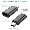 10Pcs USB C to Mini USB 2.0 Adapter for GoPro MP3 Players Dash Cam.