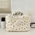 YANZAI Cute Quilting Cotton Makeup Bag Women Zipper Cosmetic Organizer Female Handbag Box Cloth Portable Toiletry Case for Girls. 