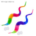 Magic Worm Prop Fuzzy Wiggly Worm Twisty Toy Caterpillar On a String Cat Wand Trick Toy Carnival Party Favor Gift For Kids. 
