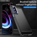 Leweisi carbon fiber bumper phone case for Motorola Moto edge 20 2021 back cover shockproof protector.