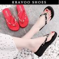 KRAVOO Wedges Women Shoes Small Floral Platform Flip Flops Slippers Women Women Sandals Outdoor Ladies Shoes Beach Slides 2023.