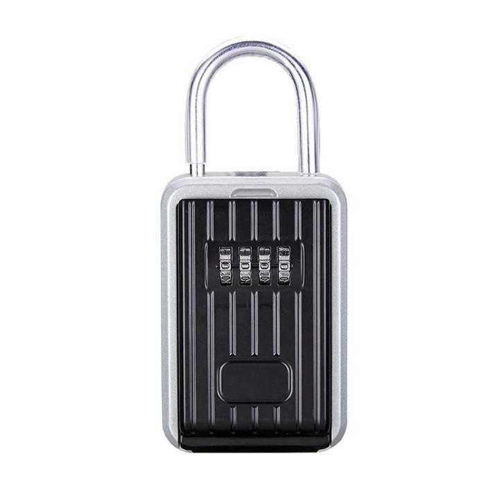 Migeet Key Safe Box with Dustproof Cover No Need to Install 4-Digit Combination Password Outdoor Key Storage Box Key Padlock Case Resettable Code Key Holder