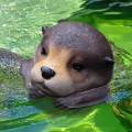 Garden Pond Floating Otter Ornament for Outdoor Garden Aquarium.