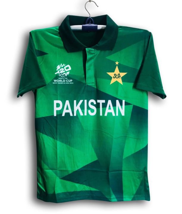 Pakistan T20 World Cup Jersey - Pakistan Short Sleeve Polo Jersey For Men - Pakistan Cricket Jersey 2024