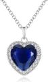Blue Titanic Heart Of The Ocean Necklaces With Link Chain. 