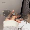 Rimless Photochromic Myopia Glasses Luxury Women Men Color-changing Nearsighted Eyewear Discolored Anti Blue Light Glass.