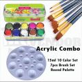 Combo Acrylic Paint Color and Brush Set - colour. 