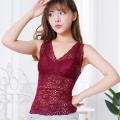 Fashion Camisole Top Thin Women Bralette No Steel Hoop Push Up Crochet Lace Bra Camisole. 