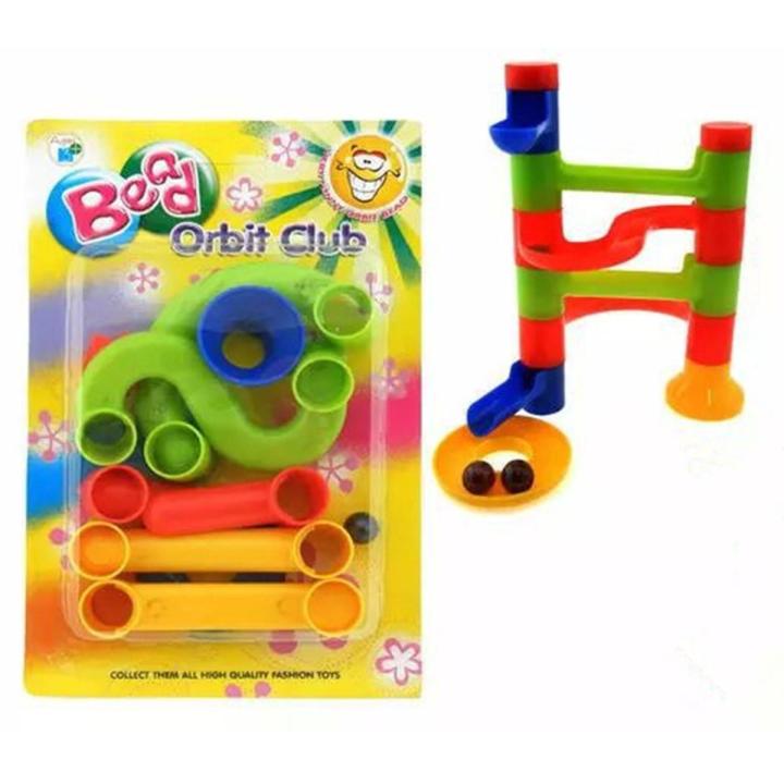 1Set Bead Run Toys for Children Kids DIY Building Blocks Education Orbit Ball Track Run Race Game Tower Construction Toy