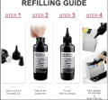 5x100ml Universal Dye Ink Refill for HP Canon Epson Brother Dell Deskjet Inkjet Printer, BK C M Y Bottle Tank Cartridge CISS Ink Luhuai CVC.