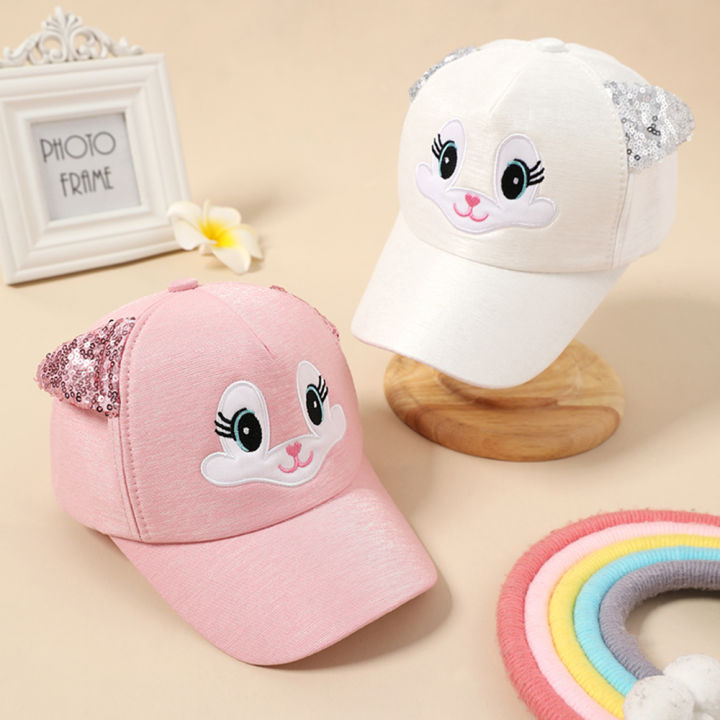 Summer%20Children's%20Caps%20New%20Cute%20Cartoon%20Cat%20Ear%20Girls%20Hats%20Adjustable%20Baseball%20Cap%20For%20Kids%20Children%20Girl%20Sun%20Hat%202-8%20Years%20-%20Image%203