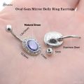 Starose 14G Oval Crystal Belly Piercing Nombril Barbell Women Earrings Surgical Steel Navel Ring Belly Button Rings Body Jewelry.
