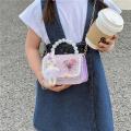 Sweet Princess Small Shoulder Bags Pearl Handle Children's Chain Crossbody Bag Lovely Doll Baby Girls Handbags Accessories Purse.