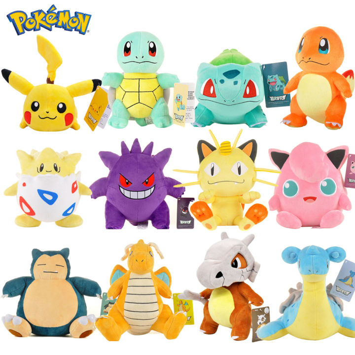 Sunfloweio Pokemon Pikachu Plush Toys Eevee Charmander Squirtle Charizard Blastoise Kawaii Anime Stuffed Dolls Decoration for Kids Gifts